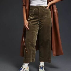 Maeve Collette corduroy wide leg in moss green size 30